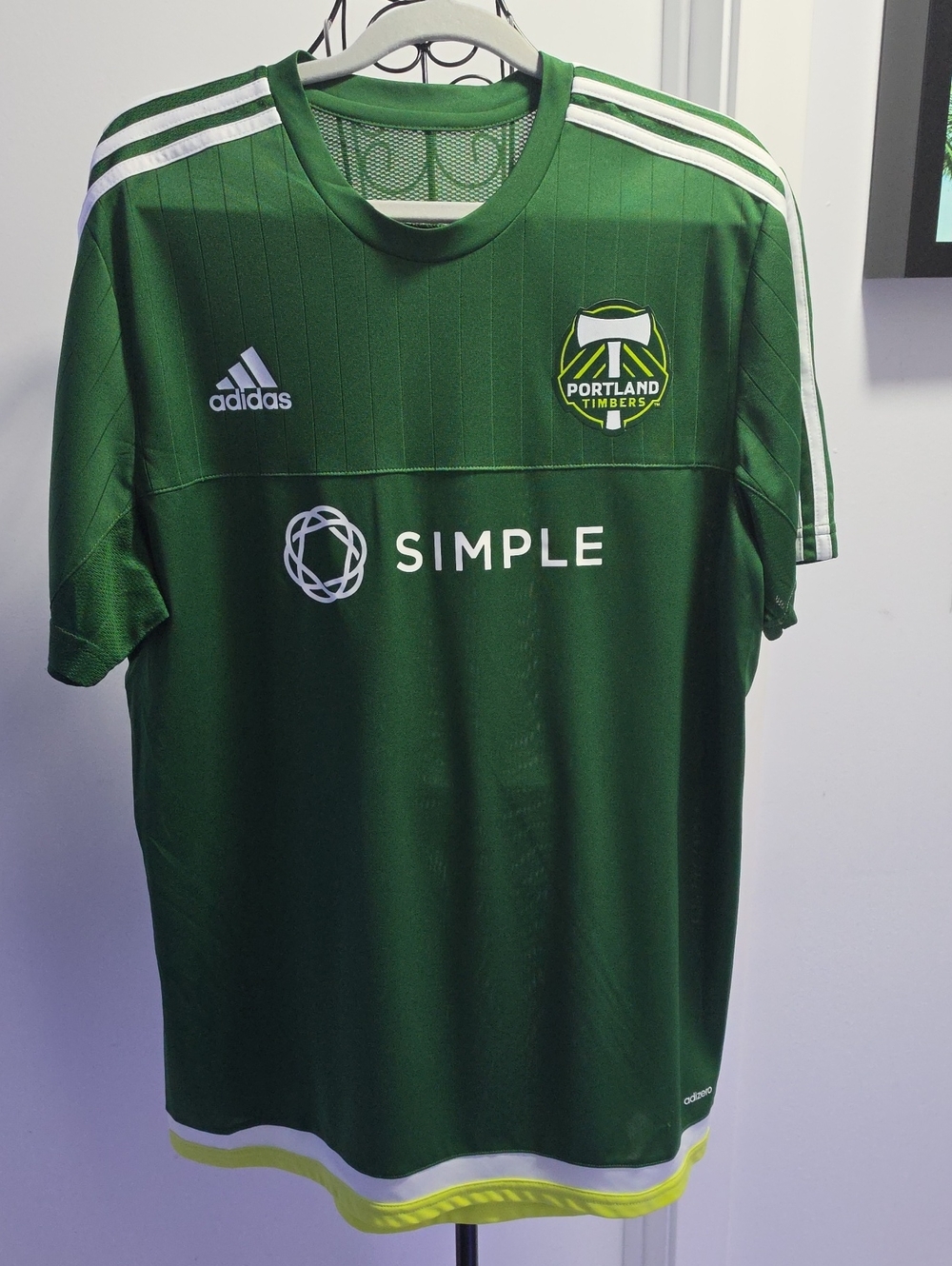 adidas Green Portland Timbers Home Soccer Shirt with White Accents